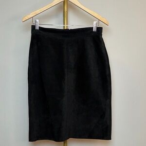 VTG Bushwacker USA Black Suede Leather Pencil Skirt Vintage 90s Medium